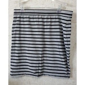 Faded Glory Grey Black Stripe Skirt 1X